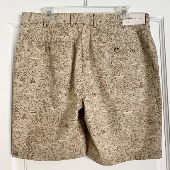 NWT Peter Millar Seaside Khaki Floral Shorts-34 - Picture 3 of 5